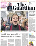 Guardian front page, Monday 22 January 2018.