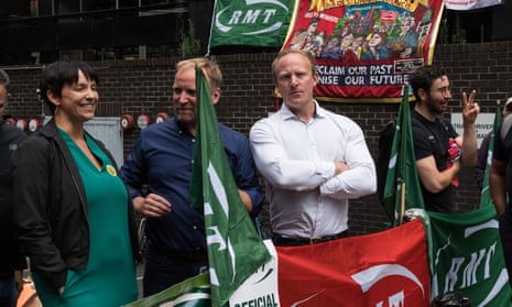 Labour’s Sam Tarry (second from right) was sacked as a shadow minister after joining a picket line outside Euston station in London