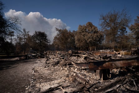 burnt rubble outside from wildfire