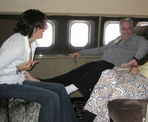 Jeffrey Epstein and Ghislaine Maxwell on his private jet.