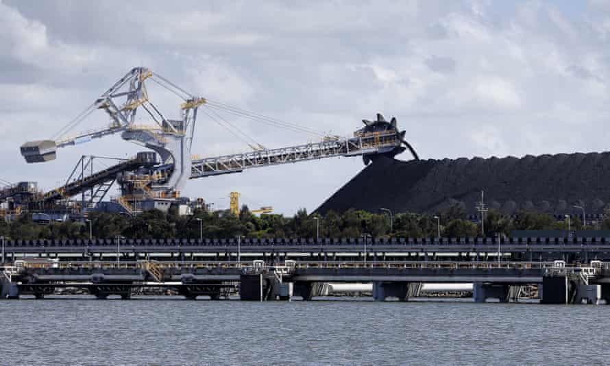 Coal stockpile at the port of Newcastle