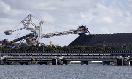 Coal stockpile at the port of Newcastle