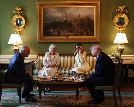 People have tea in Green Room