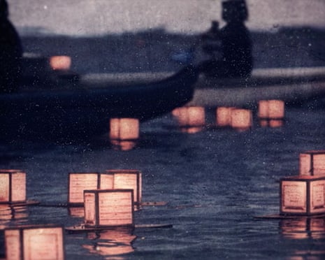lanterns floating paper water Japanese