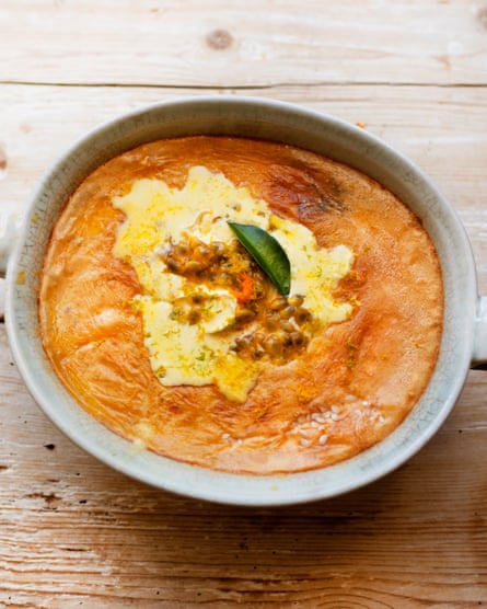 ‘Rice pudding will be ready in its own time’: baked rice with ginger and passion fruit.