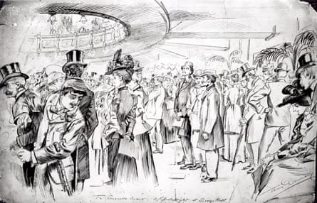 Relaxed listening … an 1898 sketch by Thomas Downey of an early promenade concert at Queen’s Hall, London.