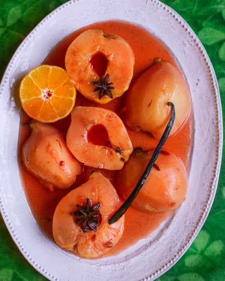 poached quinces.
