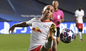 Angelino pictured in action for RB Leipzig against Paris Saint-Germain during their Champions League semi-final.