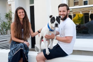 Eliana, Rob and Ned the dog. He was found abandoned. He’s about 11 years old and doesn’t know his name