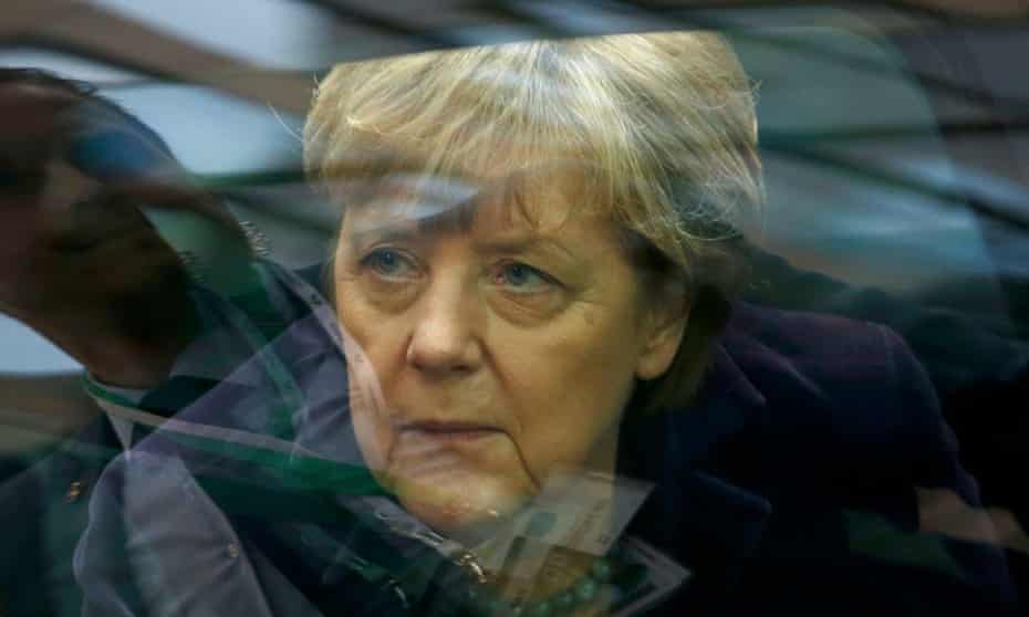 German chancellor Angela Merkel arrives at the EU leaders’ summit in Brussels.