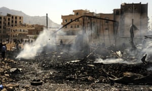 A building destroyed by a Saudi-led coalition airstrike