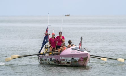 The Coxless Crew rowing into Cairns.