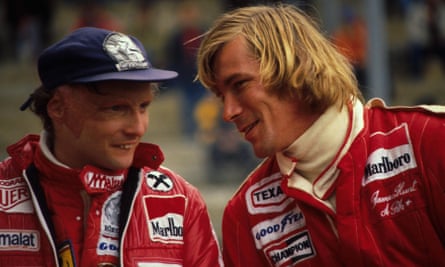 Niki Lauda and Britain’s James Hunt at the Belgian grand prix in 1977
