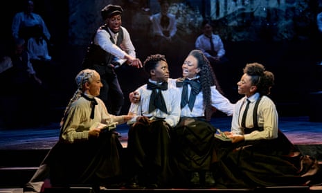 Sharon Rose and Beverley Knight (centre) as Sylvia and Emmeline Pankhurst. 