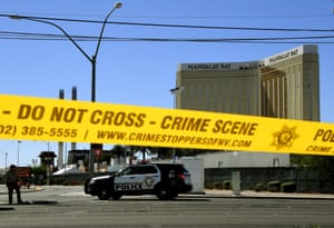 Crime scene tape surrounds the Mandalay Hotel Images