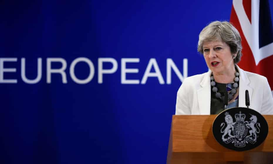 Theresa May gives a press during the EU leaders summit in Brussels. Leading ministers have agreed government should withdraw increased divorce bill offer if they are unhappy with final deal.