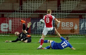Mark Duffy gets one back for Fleetwood.