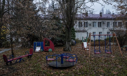 The silent playground of the regional children’s home in Kherson, southern Ukraine