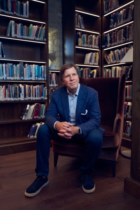 Mark Lanier photographed at the library of Yarnton Manor in Oxfordshire.