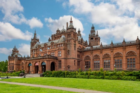Large gothic building in fair weather with lawn