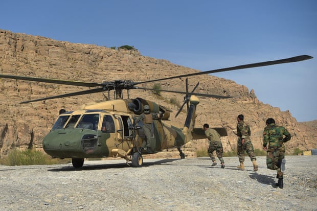 An Afghan Air Force Black Hawk helicopter