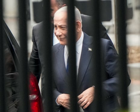 Benjamin Netanyahu arrives at the White House.