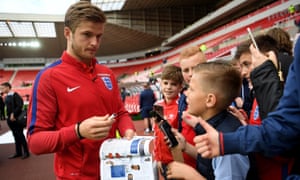 Eric Dier signs autographs ahead of England’s 2-1 friendly victory over Australia at the Stadium of Light
