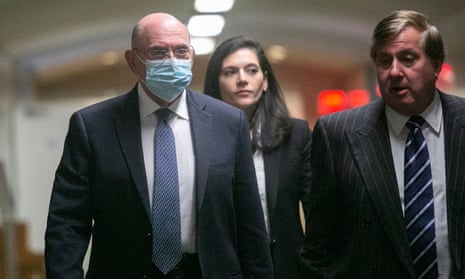 Allen Weisselberg (L), former US President Donald Trump’s company chief financial officer, and Trump Organization attorney Alan Futerfas (R) returning to court last week. The case made by the Manhattan district attorney is alleging fraud by the Trump Organization.