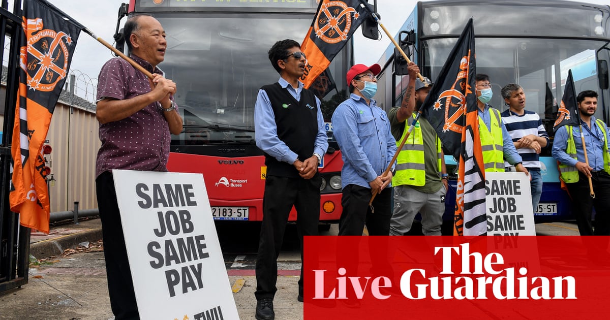 Australia news live updates: teachers, train and bus drivers go on strike in NSW