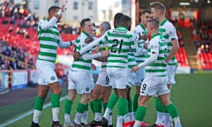 Celtic’s Callum McGregor (second left) celebrates scoring his sides first goal.