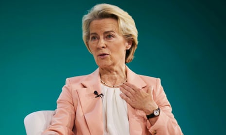 President of the European Commission, Ursula von der Leyen speaks during the Bloomberg Transition Finance Action Forum at the Plaza Hotel, Tuesday, Sept. 19, 2023 in New York. (AP Photo/Andres Kudacki).
