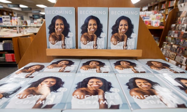 Copies of Michelle Obama’s memoir Becoming on sale.