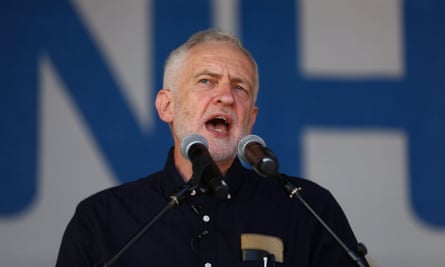 Jeremy Corbyn addresses demonstrators after the march