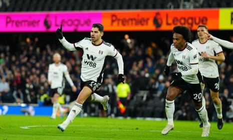 Manor Solomon celebrates scoring Fulham's equaliser against Wolves