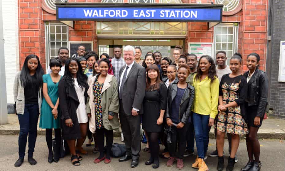 BBC director general Tony Hall announces the BBC diversity initiative with members of Creative Access on the set of EastEnders in 2014.