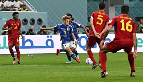 Ritsu Doan fires an equalizer for Japan.