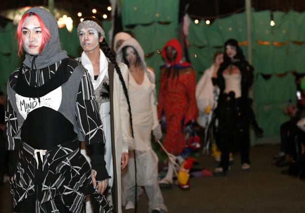 Models walk the Gogo Graham runway during New York fashion week in February 2022.