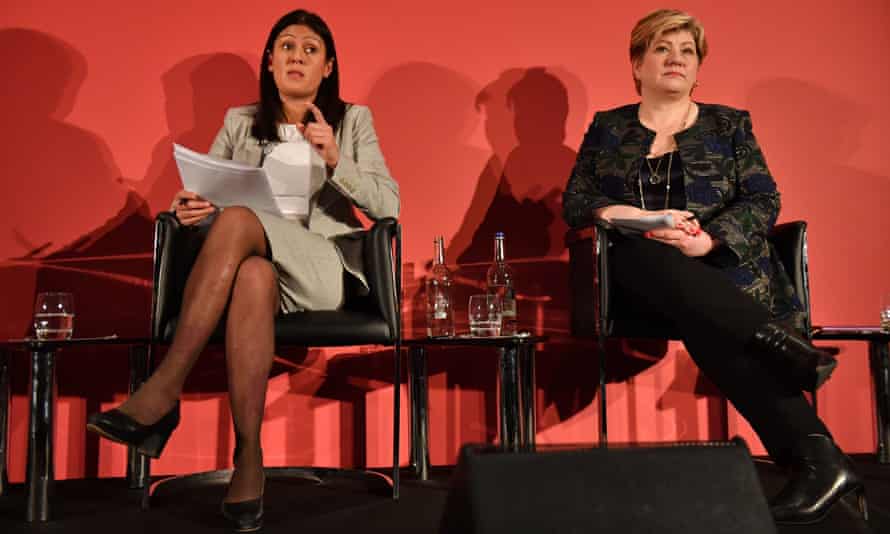 Lisa Nandy (left) and Emily Thornberry during the Labour leadership hustings in Nottingham