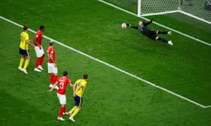 Switzerland’s Yann Sommer makes a fine save from Marcus Berg.