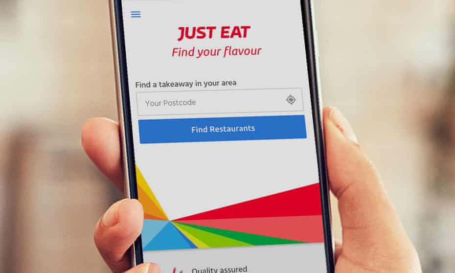 Just Eat app on mobile phone