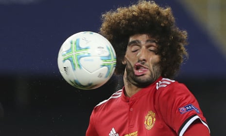 Marouane Fellaini showed his lighter side as he enjoyed the reaction to this photo of him during Tuesday’s Super Cup final against Real Madrid.