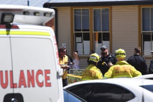 Police and paramedics at the scene.