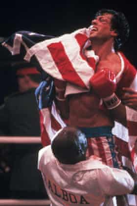 Rocky with american flag