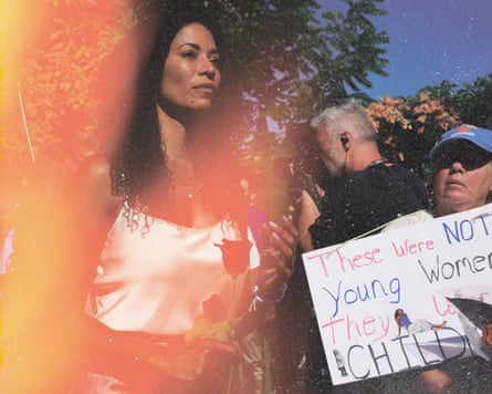 Survivor Lisa Phillips attends a rally in support of the victims of Jeffrey Epstein outside the US Capitol in Washington DC on 3 September 2025.