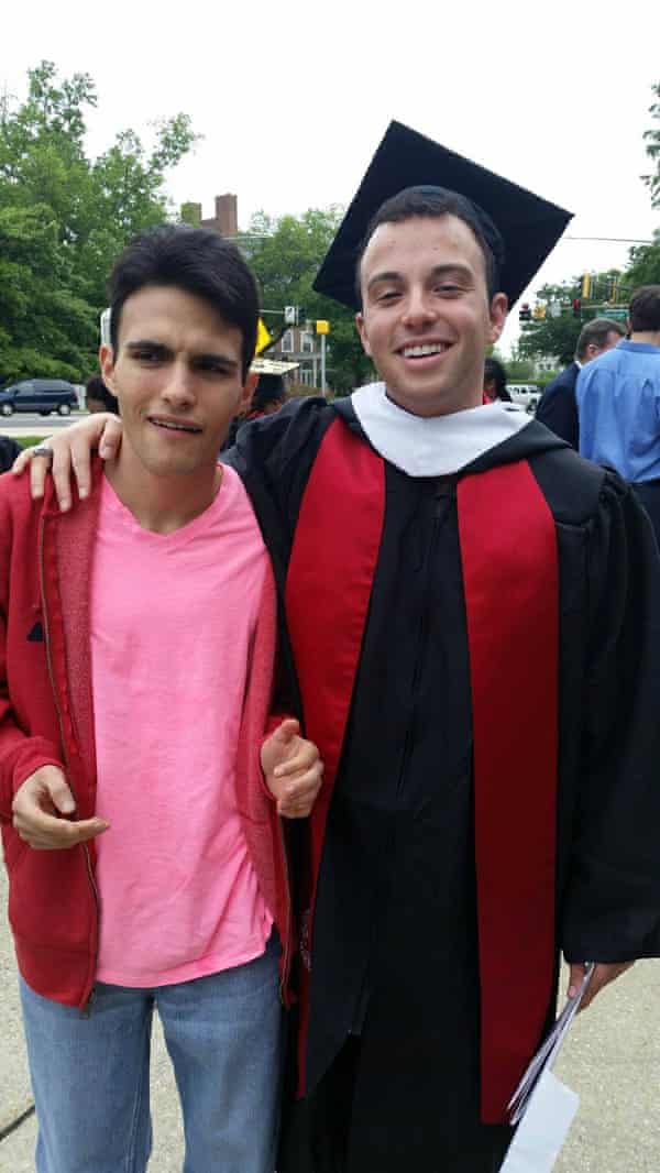 Scott, left, Joshua Needelman, right, at Joshua’s graduation from the University of Maryland.