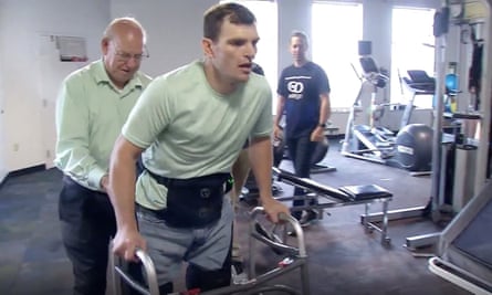 lyle fleming walking using a robotic exoskeleton