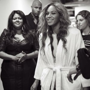 Beyonce backstage in Manchester.