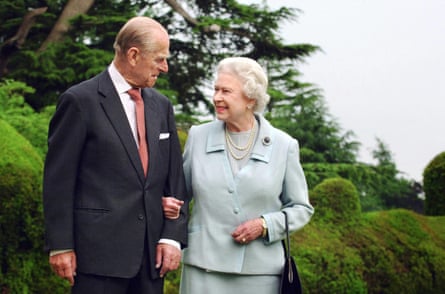 Queen Elizabeth II and the Duke of Edinburgh at Broadlands before their diamond anniversary.