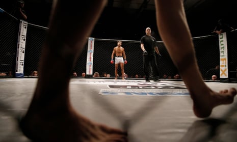England’s Joe Harding waits to restart his fight with Geir Kare Nyland of Norway in their BCMMA fight at the Charter Hall in Colchester on 20 February 2016.
