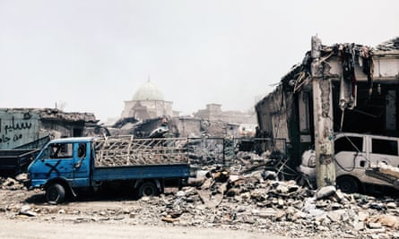 scenes of destruction in the old city of Mosul